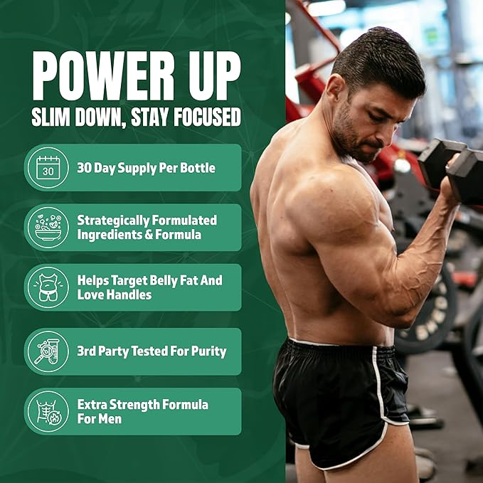 Male Ai Rapid Fat Burner for Men | Supports GLP-1 Pathway Function for Weight Loss | Appetite Suppressant, Energy Booster, Diet Pills | 3rd Party Tested Formula - 60 Capsules-StrideForce Fitness