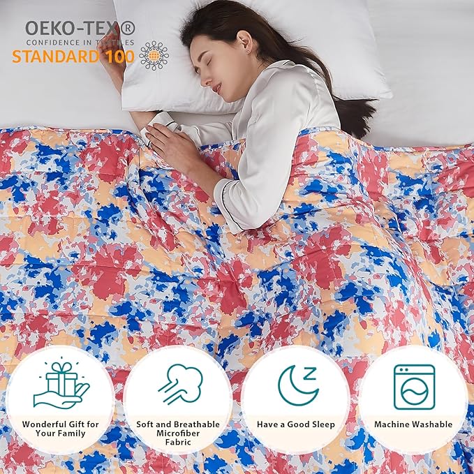 L'AGRATY Weighted Blanket - 60"x80" 20lbs Cooling Breathable Heavy Blanket Microfiber Material with Glass Beads for Adult All-Season Summer Fall Winter Soft Thick Comfort-StrideForce Fitness