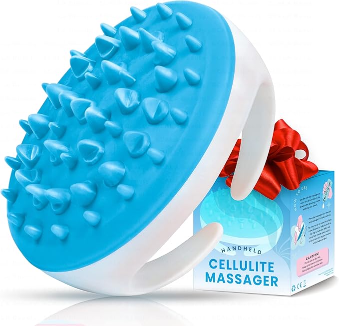 Scala Silicone Anti Cellulite Massager, Body Shower Scrubber, Cellulite Remover - Improve Circulation, Distribute Fat Deposits, Body Massager, Exfoliator, Fat Roller Use with Creams and Oils, Aqua-StrideForce Fitness