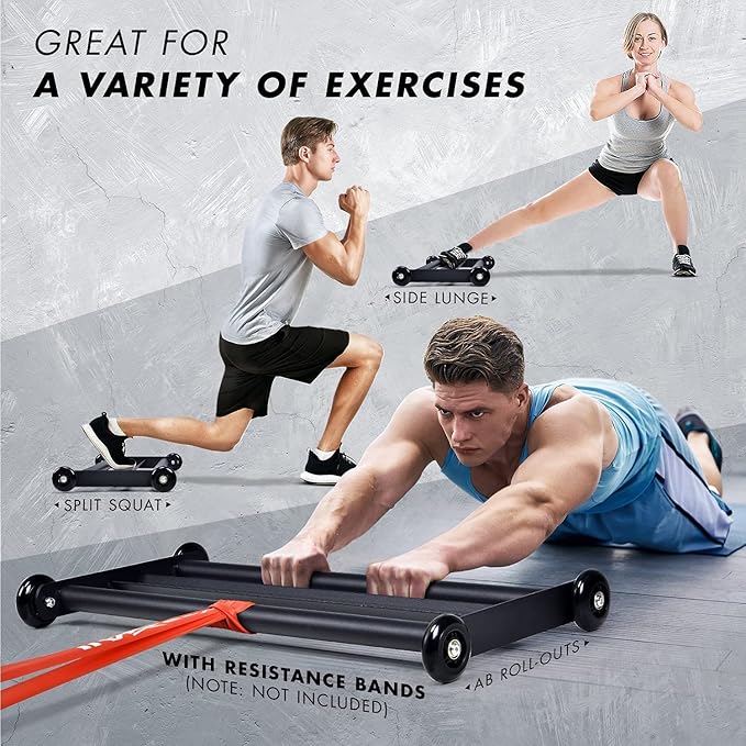 Yes4All Glute Ham Glider, Exercise Wheels for Home Gym Fitness, Glute Hamstring, Booty Building-StrideForce Fitness