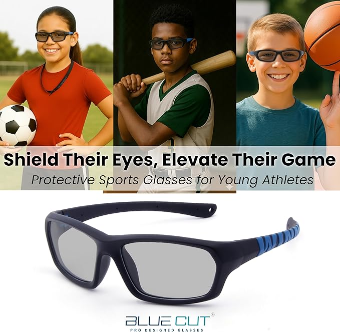 BLUE CUT Sports Protection Goggles, Photochromic Lenses Safety Glasses for Basketball, Pickleball and Outdoor Sports-StrideForce Fitness