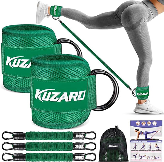 Ankle Resistance Bands with Cuffs for Working Out, Resistance Bands for Women, Exercise Bands for Leg and Glute, Booty Workout Equipment for Kickbacks, Butt and Hip Training, Ankle Weights Bands Set