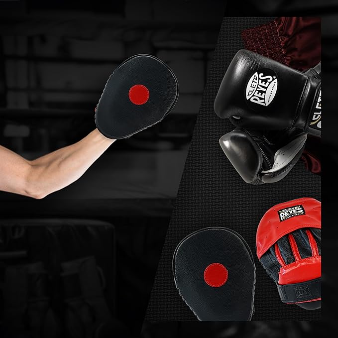 CLETO REYES Boxing Punching Mitts, Focus Sparring Striking Training Punch Pads, MMA, Kickboxing, Muay Thai, Leather-StrideForce Fitness