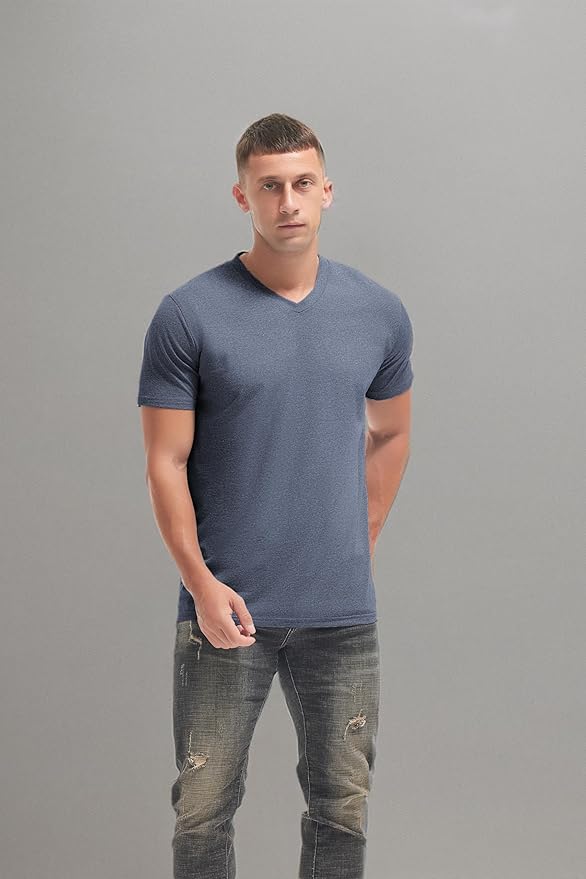 VEIISAR Premium V Neck T Shirts for Men - Modern Fitted Tees Vneck Undershirts-StrideForce Fitness