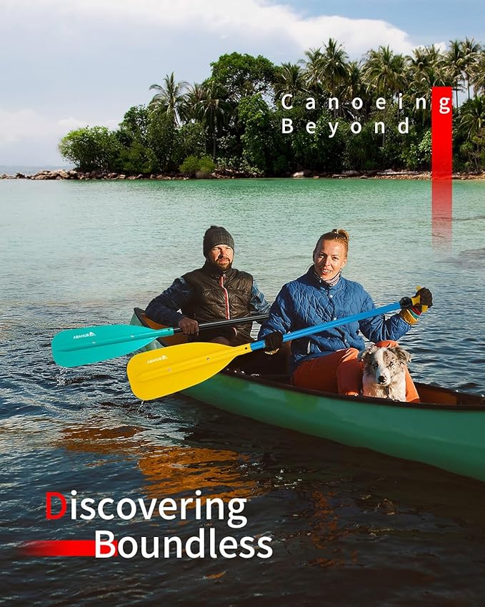 Abahub Adjustable Canoe Paddle Aluminum Shaft, 4'3''-5'3''/130cm-160cm, Floatable Oar for Canoeing Boating Kayaking-StrideForce Fitness