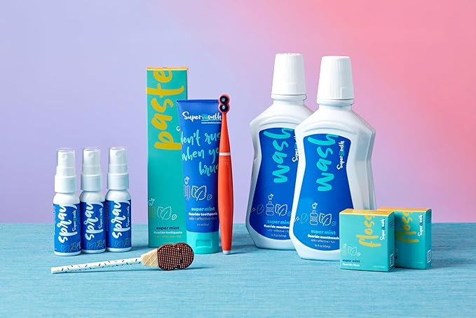 SuperMouth Fluoride Toothpaste - Adults & Kids, Fights Cavities, Whitens, Nano Hydroxyapatite, Dentist Developed, Safe Clean Ingredients, Gentle on Sensitive Teeth, Vitamins D3 & K2, 4 Tasty Flavors