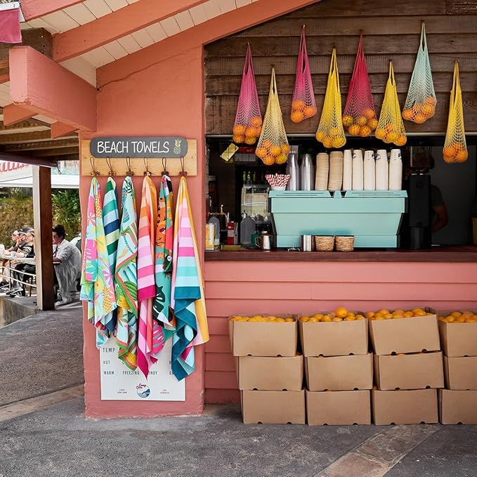 Dock & Bay Beach Towel - Quick Dry, Sand Free - Compact, Lightweight - 100% Recycled - Includes Bag - Aloha Glow - Extra Large (200x90cm, 78x35)-StrideForce Fitness