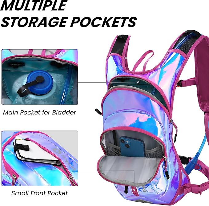 Nepest Hydration Pack Backpack for Women & Men, Lightweight Water Backpack with 2L Water Bladder for Hiking Cycling Running Biking-StrideForce Fitness