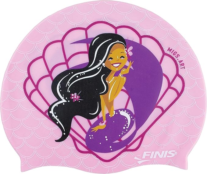 FINIS Mermaid Kids Swim Cap - 100% Silicone - Fun Prints - Universal Fit - Chlorine Protection-StrideForce Fitness