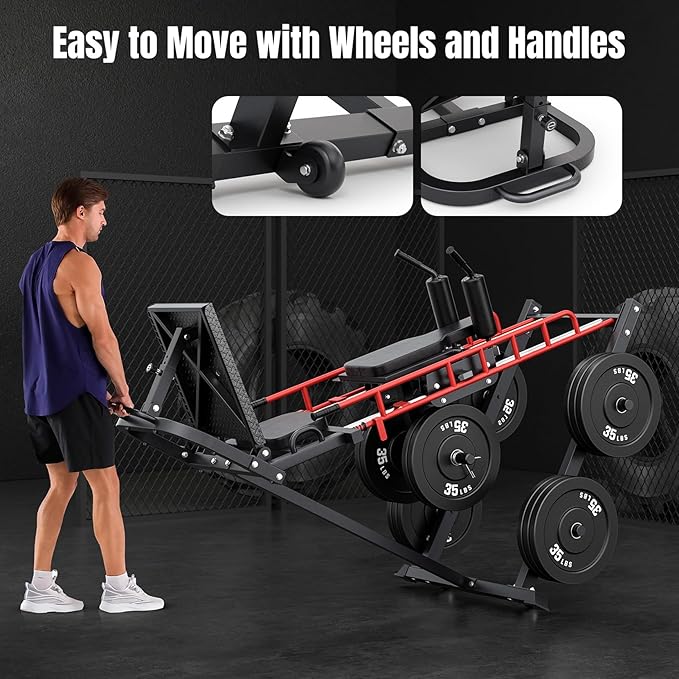 Dripex Leg Press Machine, Leg Press Machines for Home Gym, Professional Leg Press Hack Squat Machine Combo with 4 Weight Plate Storage Holders for Full Lower Body Workout-StrideForce Fitness