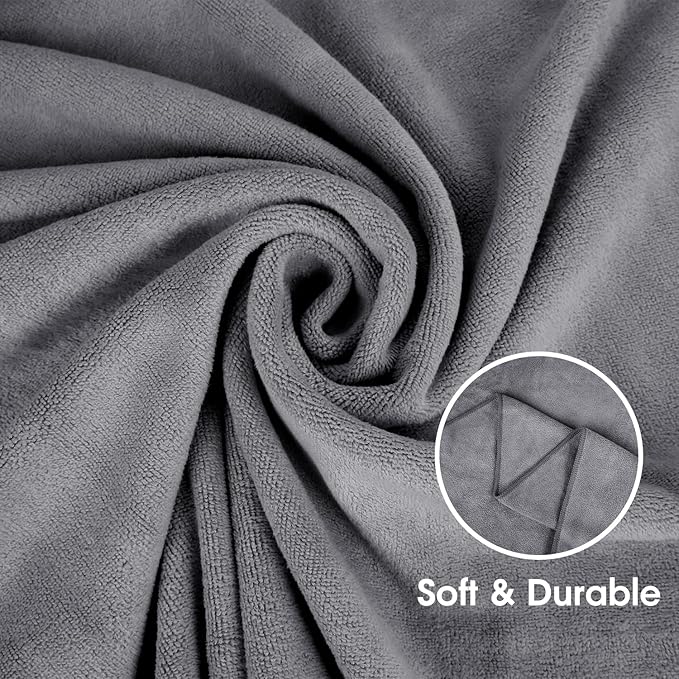 JML Microfiber Towels, Beach Towel Sets (6 Pack, 27" x 55") - Extra Absorbent, Fast Drying, Multipurpose for Bath, Swimming, Fitness, Sports, Yoga, Grey/Pink/Purple-StrideForce Fitness