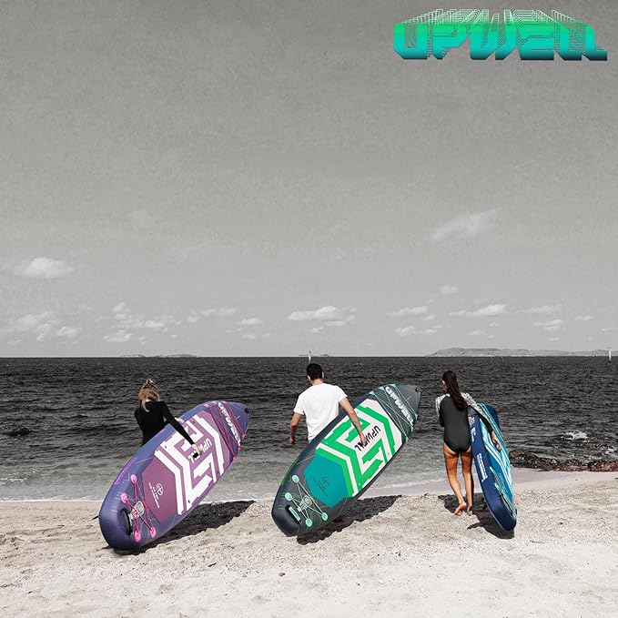 UPWELL 11'6"×35" Extra Wide Inflatable Paddle Board, Stand Up Paddle Board for Youth & Adults, Stable Design, Premium SUP Accessories, 120L Backpack, 10L Dry Bag, Paddle, Leash, Hand Pump, US Fins-StrideForce Fitness