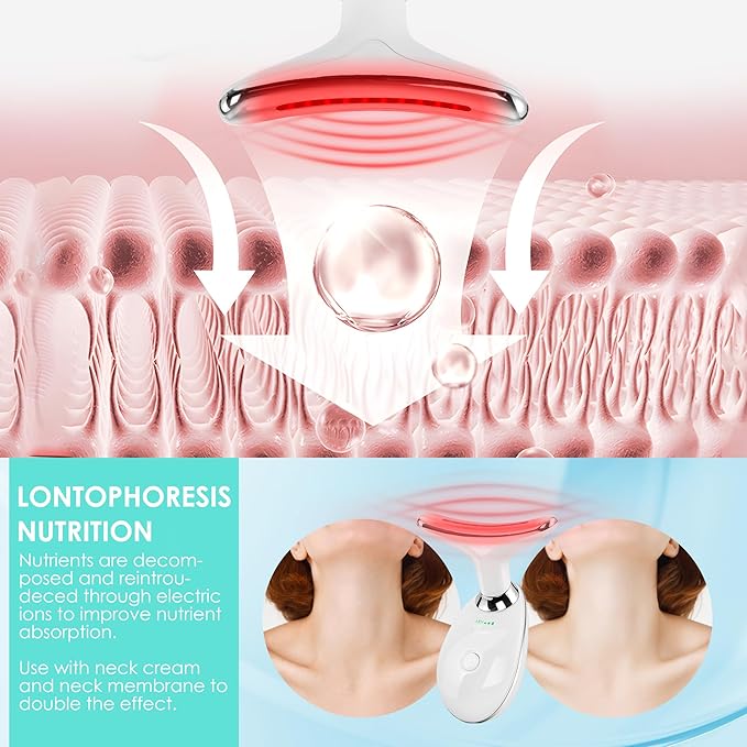 Facial Massager Red-Light-Therapy-for-Face and Neck, Face 𝖲 culpting Wand with 7 Color (Light White)-StrideForce Fitness