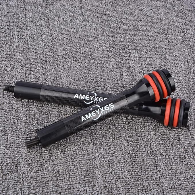 AMEYXGS 6/8/10/12 Inch Archery Bow Stabilizer Carbon Fiber Balance Bar Rod Side Rod Stabilizer Dampen Weight for Compound Bow Recurve Bow Accessory-StrideForce Fitness