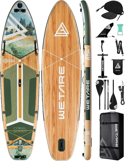 11'6"x35" Inflatable Paddle Board, 450lbs Extra Wide Stand Up Sup Board for Adults, Blow Up Paddleboard Kayak Non-Slip Stable Deck Boat for Yoga Fishing Surf-StrideForce Fitness