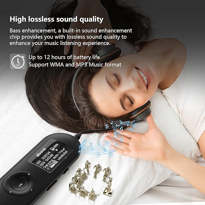 Mp3 Player, USB Mp3 Player with FM Radio, idoooz U2 8GB Music Player Expandable UP to 32 GB, USB Stick Mp3 Player for Running, Recording, Gym, Jogging, Sports, Lossless Sound Quality-StrideForce Fitness