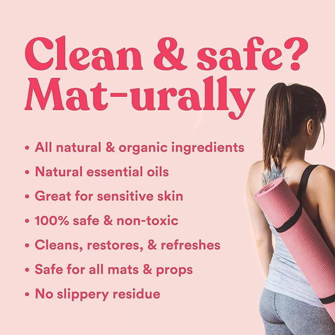 ASUTRA Yoga Mat Cleaner Spray (Soothing Sweet Rose), 4 fl oz - No Slippery Residue, Organic Essential Oils, Deep-Cleansing for Fitness Gear & Gym Equipment, Microfiber Towel Included-StrideForce Fitness