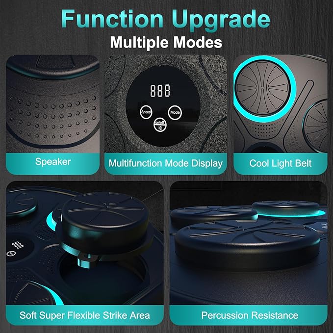 2025 New Model Smart Music Boxing Machine for Adults and Kids, Training Machine with LED Electronic Wall Mounted, Home Indoor Workout Equipment with Premium Boxing Gloves-StrideForce Fitness