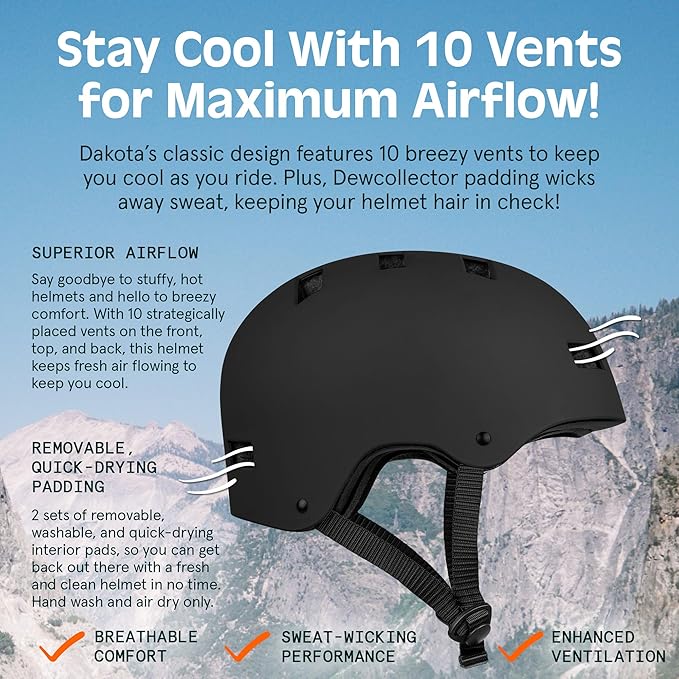 Retrospec Dakota Adult Bike Helmet for Adults - Multi-Sport Protection for BMX, Skating, Scooter, and Skate - Adult Men Skateboard Helmets-StrideForce Fitness