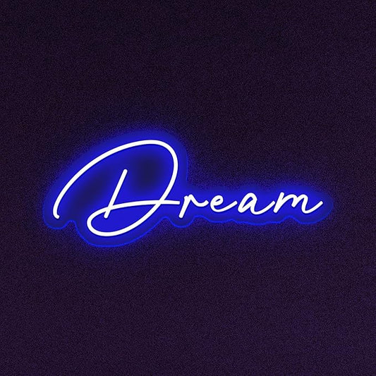 Dream Neon Sign for Wall Decor LED Neon Dream Light Sign USB Powered Wall Neon Light up Sign for Party Wall Décor Party Light Home Room Christmas Club Bistro Decor 5v (Blue)-StrideForce Fitness