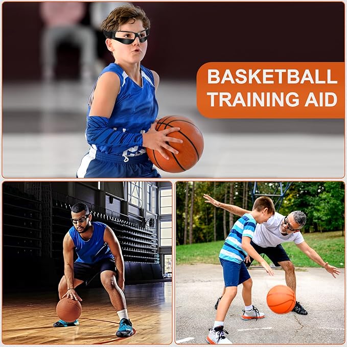 7 Pack of Basketball Dribbling Goggles，Basketball training,Aid Training Equipment for Improving Court Vision，Adjustable Basketball Sports Training Glasses，Improves ball handling-StrideForce Fitness