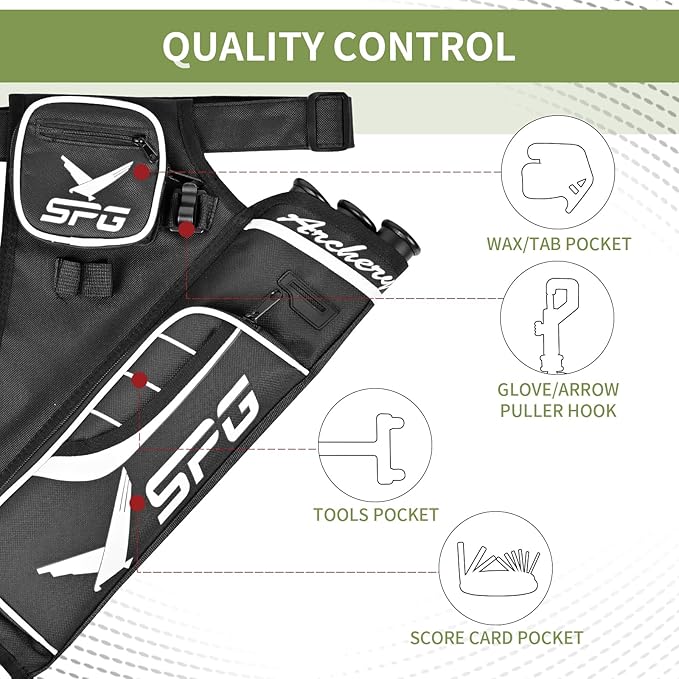 SPG Arrow Quiver Archery Hip Quiver, Durable Adjustable Waist Belt Three Arrows Tube for Arrow Storage Compound Bow Recurve Bow Accessories-StrideForce Fitness