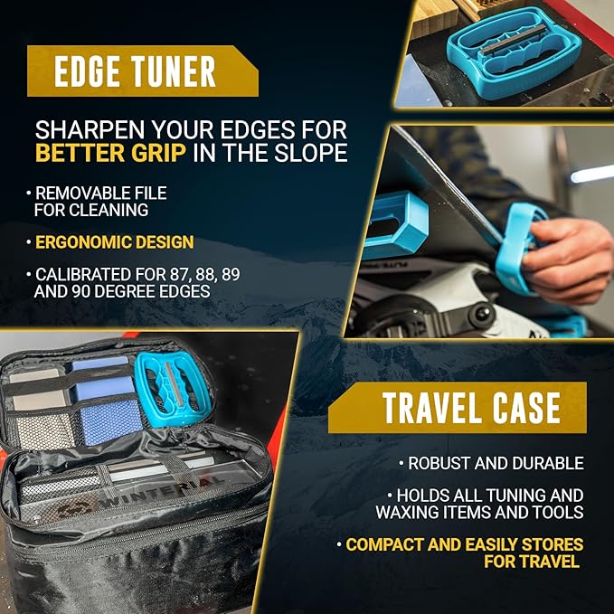Winterial Snowboard and Ski Tuning Kit, with Iron, All-Temp Snowboard Wax, Angled Edge Tuner File-StrideForce Fitness