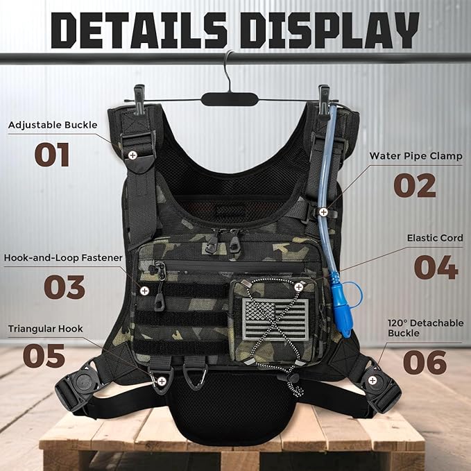 Hydration Vest with 2L Water Bladder for Men and Women,Lightweight Adjustable Hydration Backpack,Reflective Running Hydration Chest Bag for Hiking Climbing Cycling-StrideForce Fitness