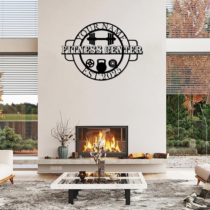 Customized Metal Gym Name Sign, Personalized Sports Room Wall Art,Metal Gym Sign,Unique Fitness Wall Sign, Gym Lovers Unique Gift, Gym Wall Art,Training Center Sign (Style-12)-StrideForce Fitness