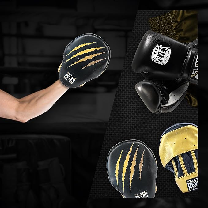 CLETO REYES Boxing Punching Mitts, Focus Sparring Striking Training Punch Pads, MMA, Kickboxing, Muay Thai, Leather-StrideForce Fitness