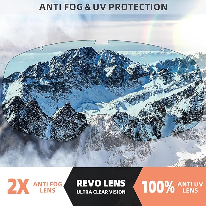 Freela Ski Goggles OTG Men Women, Over Glasses Snow Snowboard Sports Goggles for Adult Youth 100% UV400 Protection Anti Fog-StrideForce Fitness