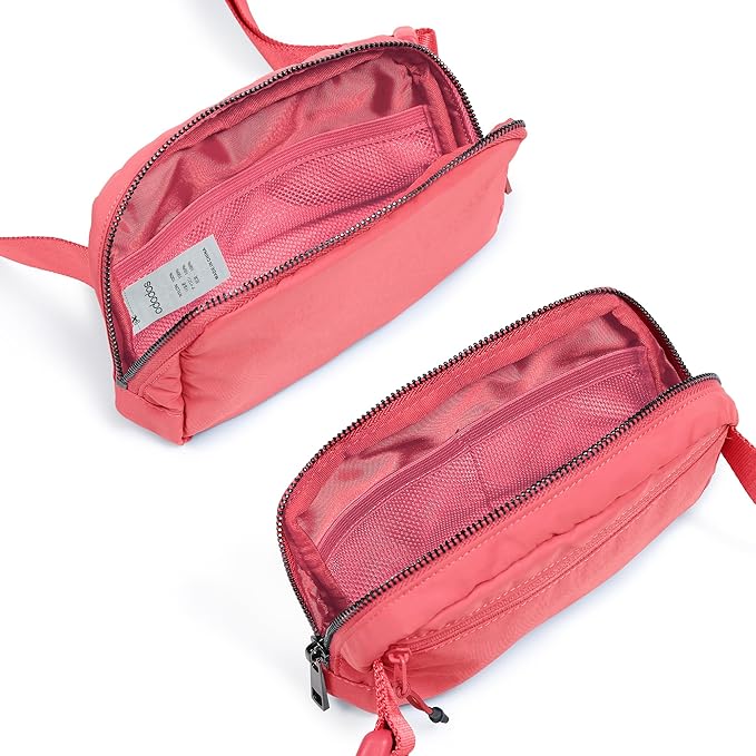 ODODOS Unisex Mini Belt Bag with Adjustable Strap Small Fanny Pack for Workout Running Traveling Hiking, Raspberry-StrideForce Fitness