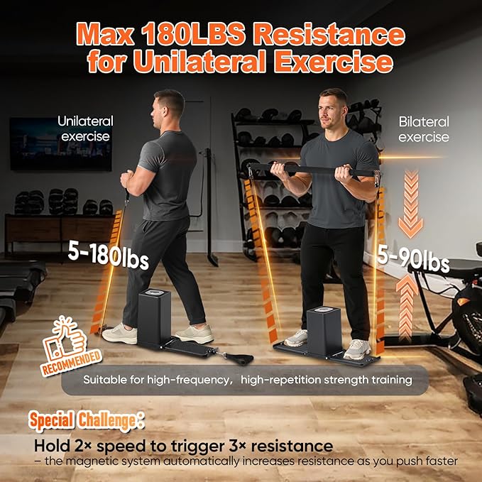SR3 Pro Smart Home Gym Equipment,Portable Cable Machine for Home Workout ,Max 180lbs Resistance All-in-One Full Body Strength Trainer with Ambient Light-StrideForce Fitness