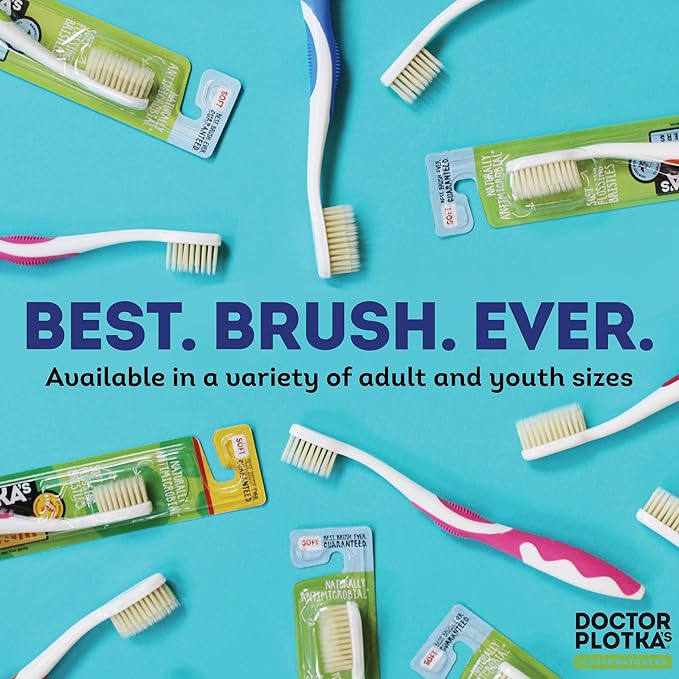 MOUTHWATCHERS Soft Flossing Toothbrushes for Adults, Value 8 Pack, Ultra Clean Manual Toothbrush Set for Sensitive Teeth & Gums, by Dr. Plotka, Assorted Colors