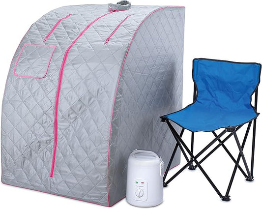 Durasage Lightweight Portable Personal Steam Sauna Spa for Home Relaxation – Full Body Foldable Sauna Tent with 800W Steam Generator, 60-Min Timer, Chair Included-StrideForce Fitness