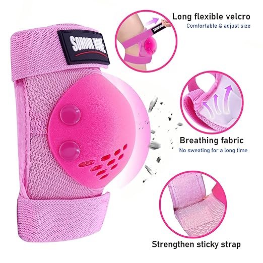 Youth/Kids Knee Pads Elbow Pads Wrist Guards Protective Gear Set for 3-15 Years Child Roller Skates, Skateboard, Cycling, Inline Skating, BMX Bike, Balance Bike, Scooter Riding and Other Outdoor Sports-StrideForce Fitness