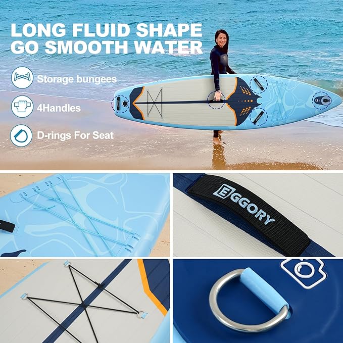 Inflatable Paddle Board,Stand Up Paddle Board Set, Extra Wide SUP Board with Removable Fin, Floating Paddle, Hand Pump, Waterproof Phone Pouch,Traveling Board-StrideForce Fitness