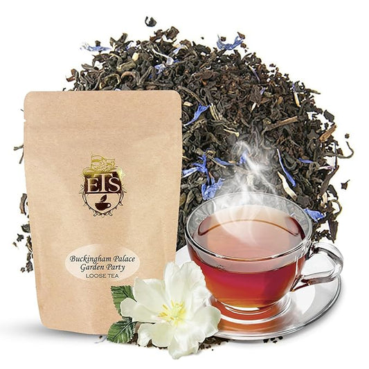 English Tea Store Buckingham Palace Garden Party Tea - 4oz | Loose Leaf Black Tea with Earl Grey and Jasmine Notes | British Royal-Inspired Afternoon Blend | Medium Body Floral Flavor-StrideForce Fitness