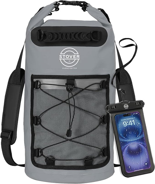 STOVER 5/10/25/30/40/55L Waterproof Backpack- Floating Dry Bag for Kayaking, Travel, Beach, Hiking, & Camping, Men/Women-StrideForce Fitness
