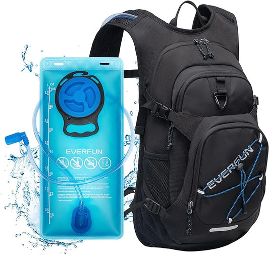 Everfun Hydration Backpack 18L with Water Bladder 2L/3L Hiking Water Backpack Women Men Hydration Pack Insulated Lightweight Day Hydropack with Storage for Hiking, Biking, Running, Festival-StrideForce Fitness