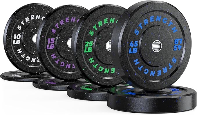 GIKPAL 2-Inch Bumper Plates High Bounce - Rubber Olympic Weight Plates Set for Home Gym, Barbell Plates for Weight Lifting Strength Training,-StrideForce Fitness
