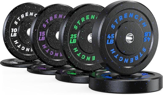 GIKPAL 2-Inch Bumper Plates High Bounce - Rubber Olympic Weight Plates Set for Home Gym, Barbell Plates for Weight Lifting Strength Training,-StrideForce Fitness