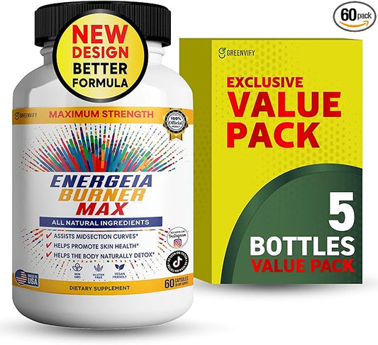 Energeia Burner Max, Natural Supplement, 60 Capsules, All Natural Ingredients, Vegan, Gluten Free (5)-StrideForce Fitness
