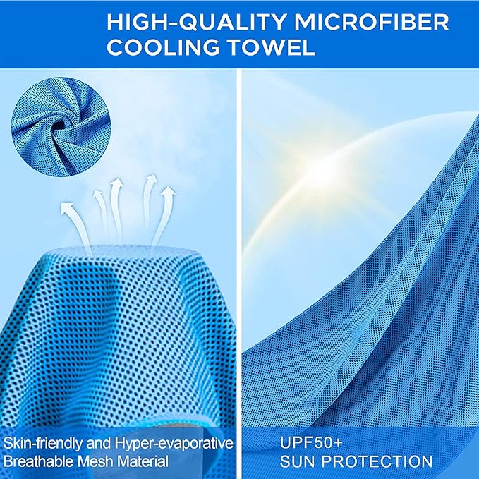 Sukeen Cooling Towel (40"x12"), Ice Towel Sets,Soft Breathable Chilly Towel,Microfiber Towel for Yoga,Sport,Running,Gym,Workout,Camping,Fitness,Workout & More Activities, 8 Pack-StrideForce Fitness
