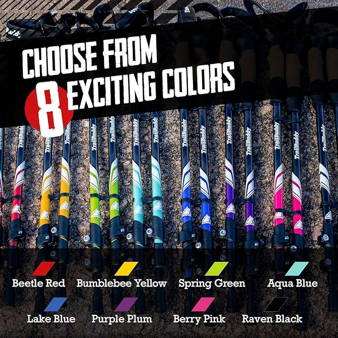 Hiking Trekking Poles, 2 Pack Lightweight, Collapsible Trekking Poles for Snowshoe & Backpacking Gear, Walking Sticks for Hiking, 7075 Aluminum with Cork Grip-StrideForce Fitness