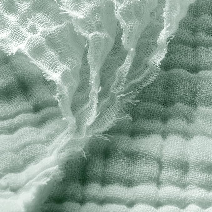 Carriediosa 100% Cotton Muslin Throw Blanket 70" X 80" Twin Size，4-Layers Summer Gauze Throws for Bed Couch，Soft Lightweight Breathable Linen Blankets Bedspread for Adults All Season，Sage Green-StrideForce Fitness