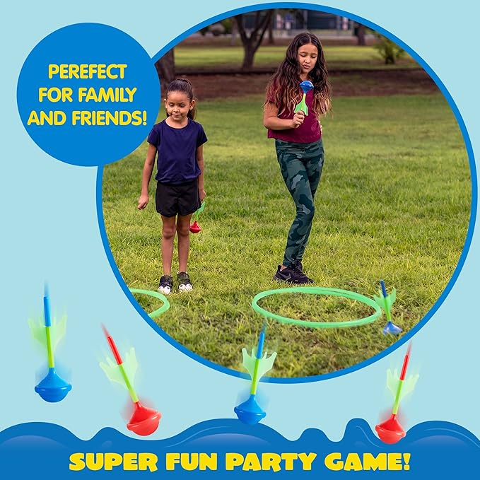 JOYIN Lawn Darts Game Set for Kids and Adults - Glow in The Dark Outdoor Lawn Games for Adults and Family, Soft Tip Darts Set for Kids Camping, Outside Yard-StrideForce Fitness