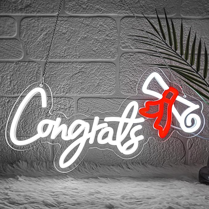 Congrats Graduation Neon Sign - Class of 2025 Graduation Party Decorations,LED Neon Light Up Sign for Photo Backdrop,Graduate Ceremony Wall Decor for High School College Celebration-StrideForce Fitness