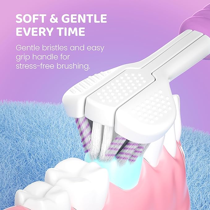 Well Before Kids U Shaped Electric Toothbrush with 5 Brush Heads, Ultrasonic, 5 Modes, IPX7 Waterproof Design (Unicorn, Pink Ages 2-7)