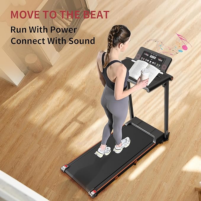 Treadmill with Incline, 3 in 1 Under Desk Treadmill Walking Pad with Removable Desk Workstation 3.5HP Foldable Compact Walking Treadmills for Home Small Office with Wristband Remote Control-StrideForce Fitness